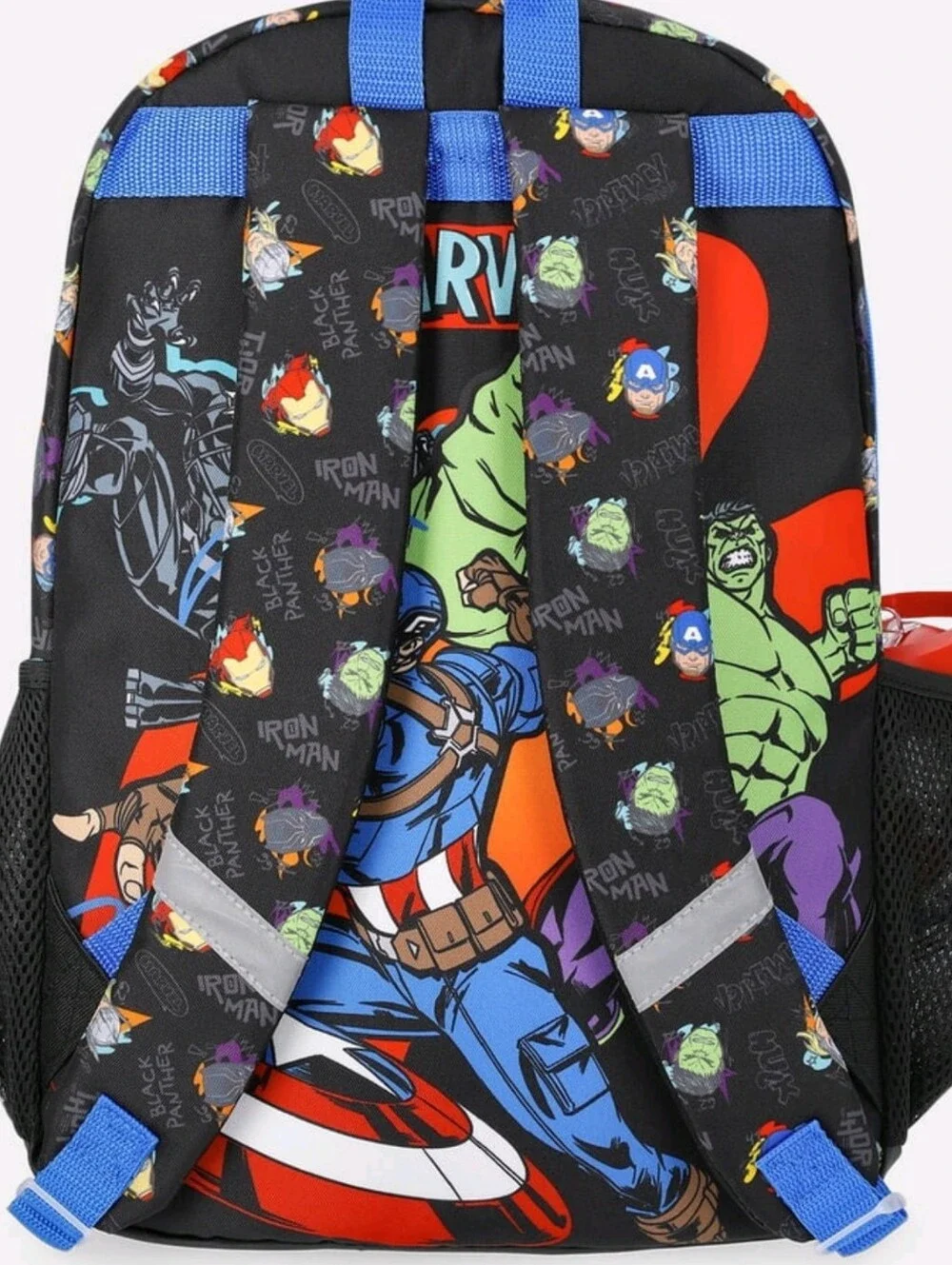 Marvel Black Backpack Set with Lunch kit, Headphones and Water Bottle